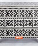 Abstract Bone Inlay Chest of 4 Drawers