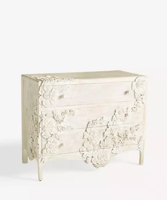 Handcarved Wooden Chest of Drawers