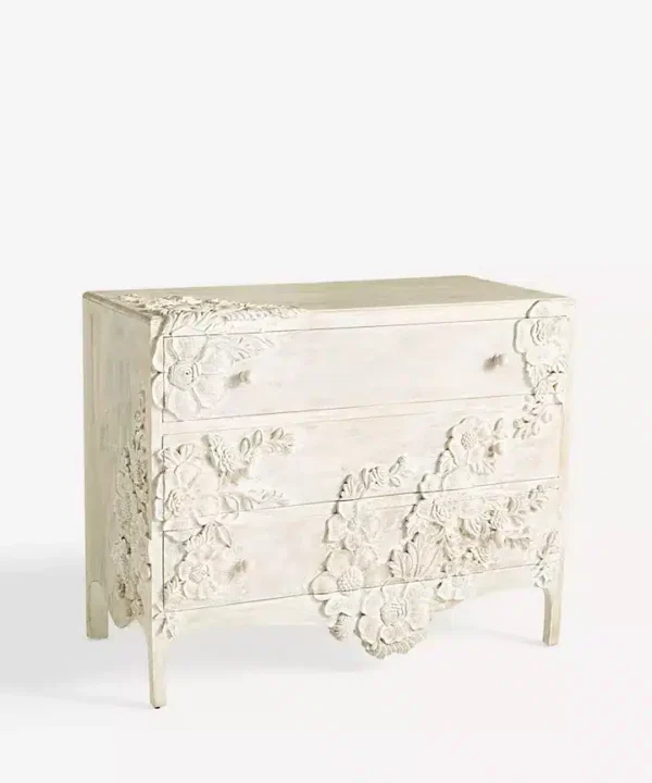 Handcarved Wooden Chest of Drawers