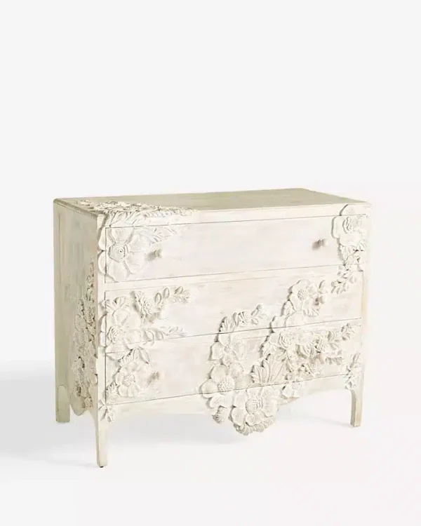 Handcarved Wooden Chest of Drawers