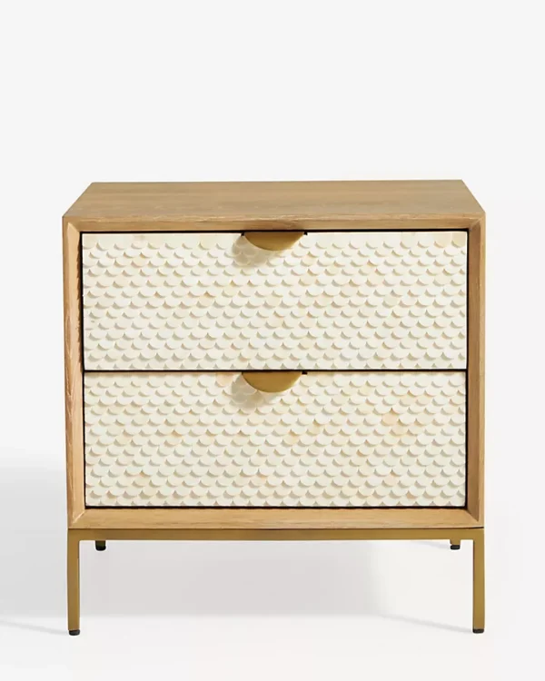 Bone Inlay Bedside Fish Scale Natural