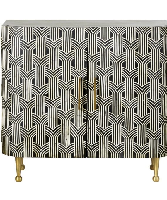 Arrow Bone Inlay Cabinet in Black