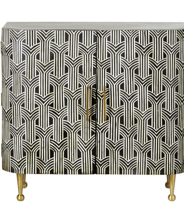 Arrow Bone Inlay Cabinet in Black