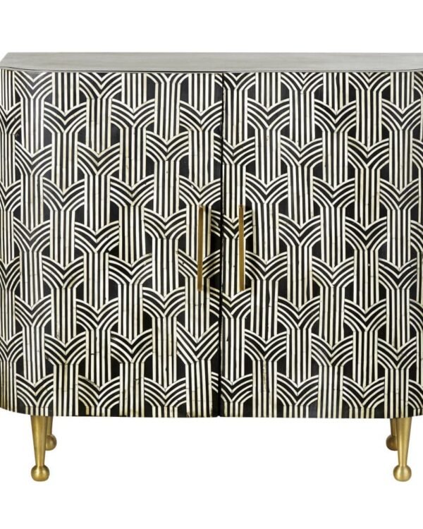 Arrow Bone Inlay Cabinet in Black
