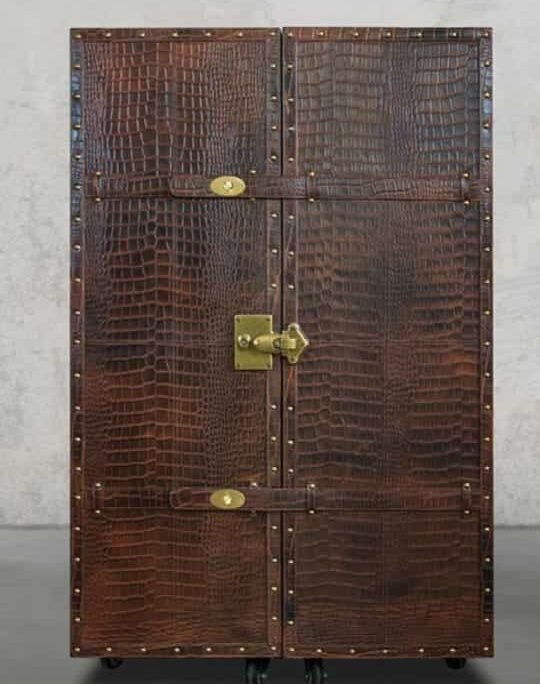 Atlas Leather Bar Cabinet