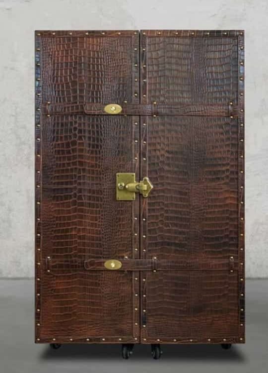 Atlas Leather Bar Cabinet