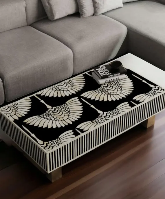 Swan Bone Inlay Coffee Table