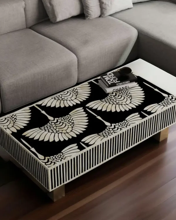 Swan Bone Inlay Coffee Table