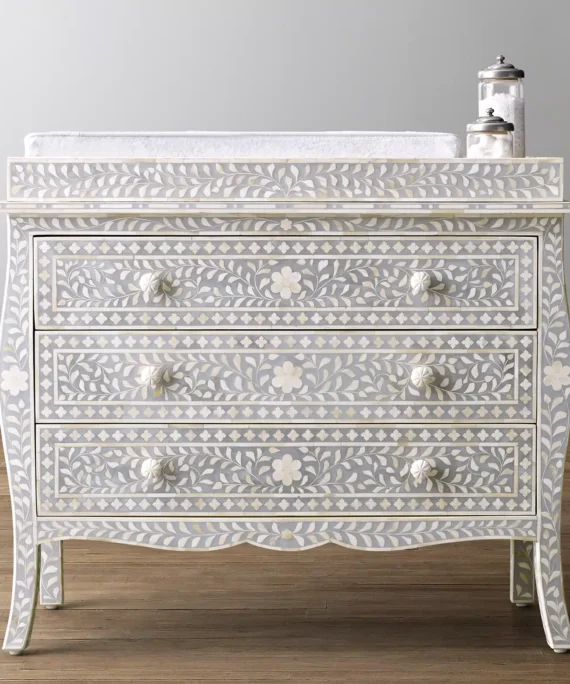 Celeste Bone Inlay Dresser and Topper Unit