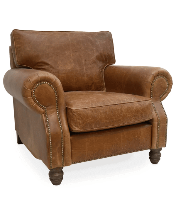 Handmade Leather Arm Chair Tan