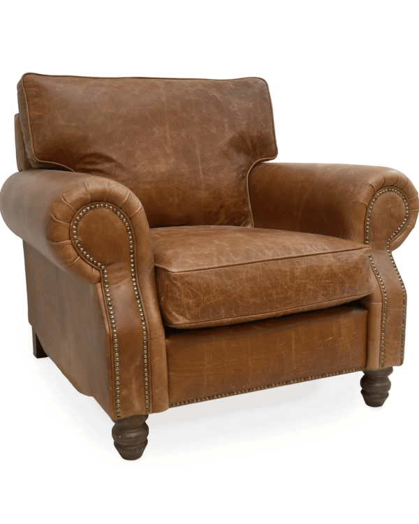 Handmade Leather Arm Chair Tan