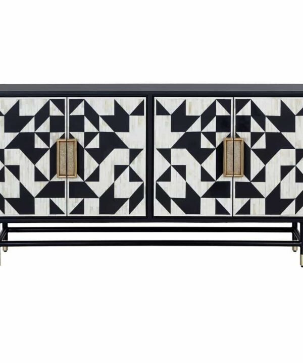 Modern Bone Inlay Buffet Black and White