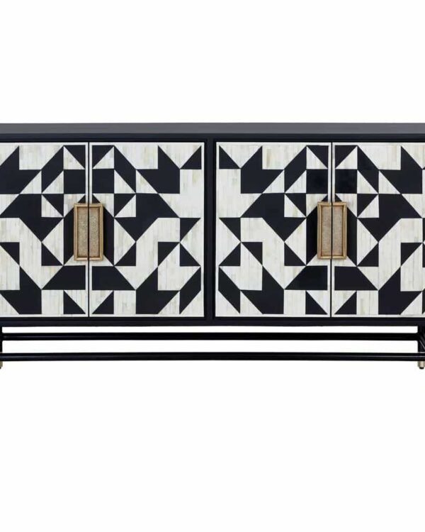 Modern Bone Inlay Buffet Black and White