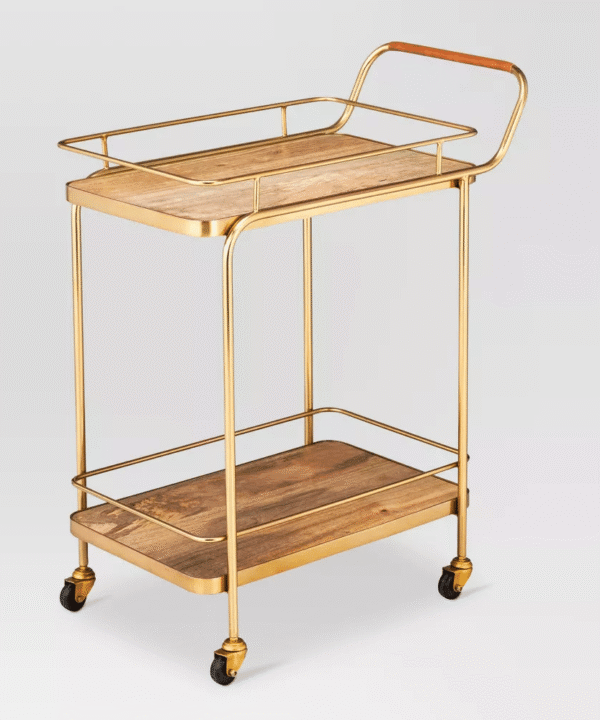 Metal and Wood Bar Cart