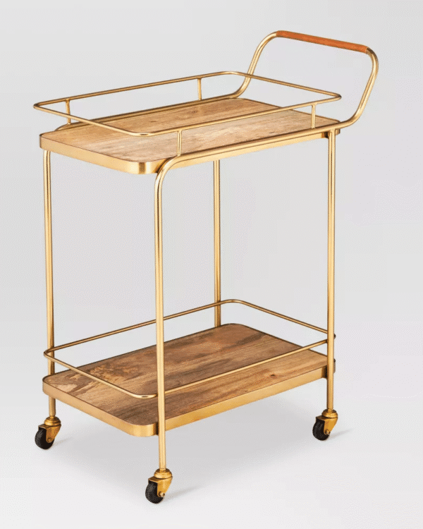 Metal and Wood Bar Cart