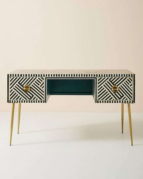 Striped Bone Inlay Console / Desk