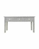 Chevron Bone Inlay Console with 3 Drawers in Black