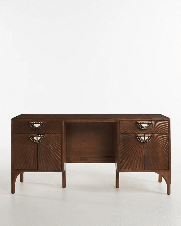 Modern Wooden Executive Desk - Sunburst