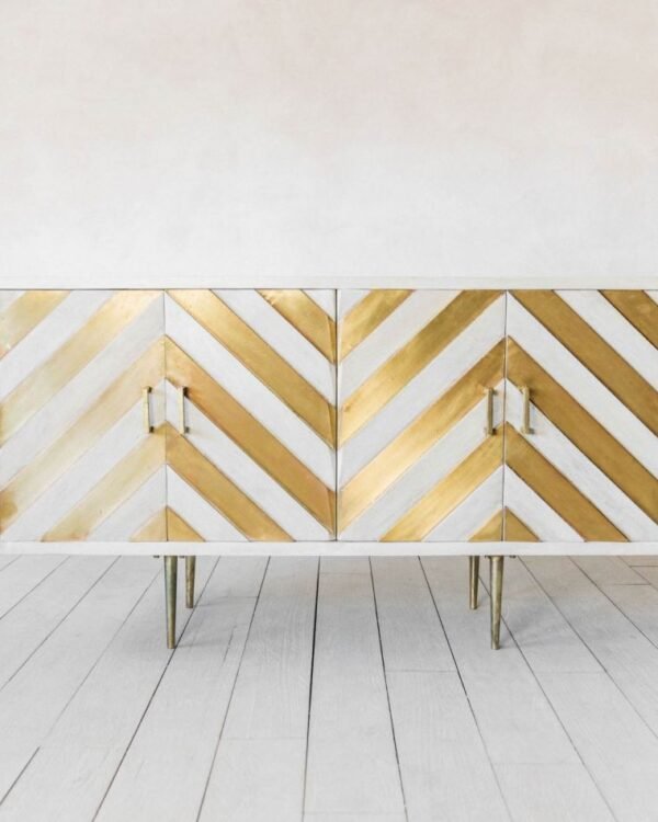 Mridula Wood and Brass Sideboard