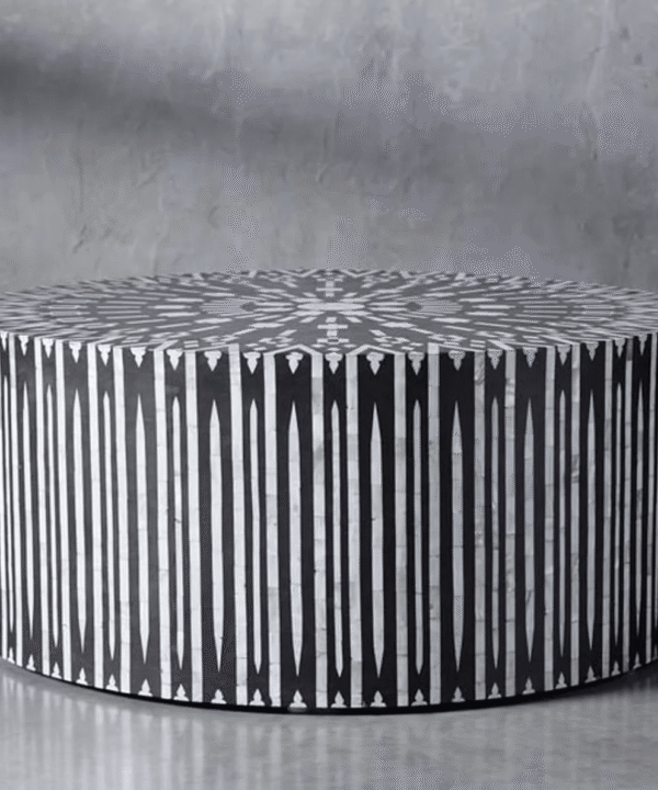 Mother of Pearl Inlay Ikat Coffee Table
