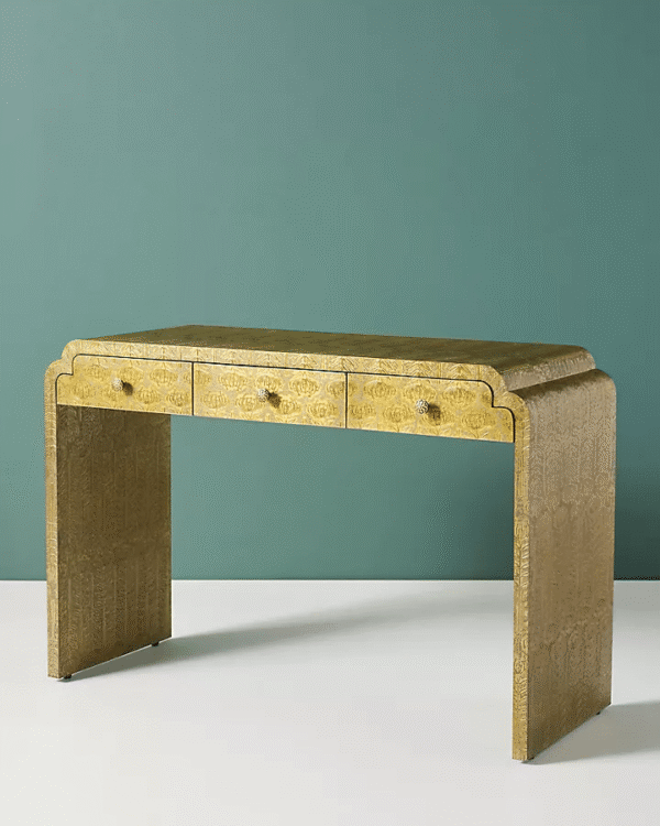 Brass Hand-Embossed Console