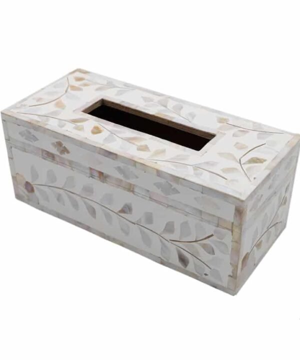 Floral Mother of Pearl Inlay Tissue Box