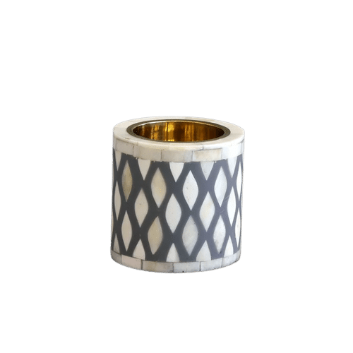 Bone Inlay Candle Holder / Medkhan - Geo