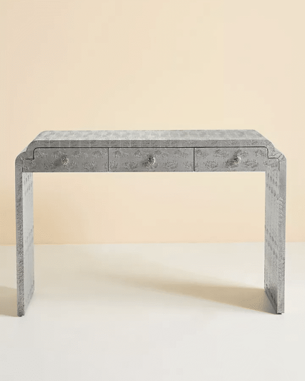 German Silver Embossed Console