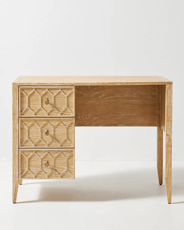 Wooden Lattice Textured Console / Desk