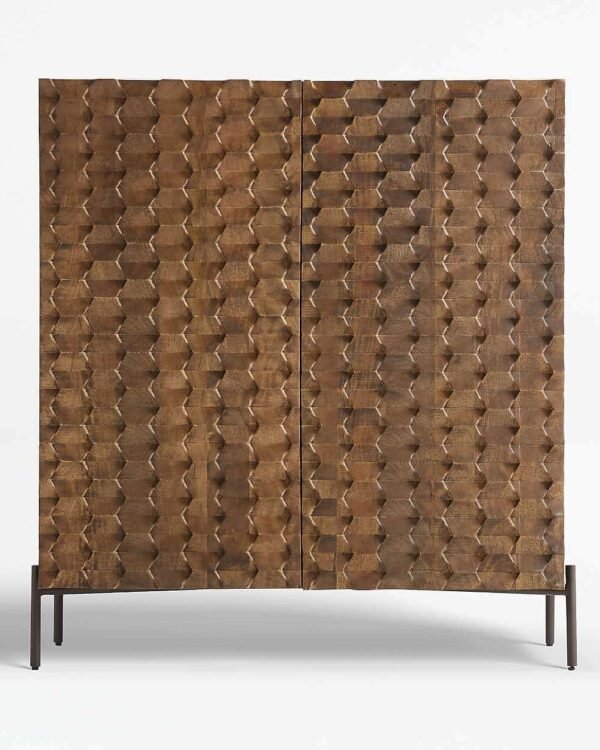 Honeycomb Wooden Bar Cabinet