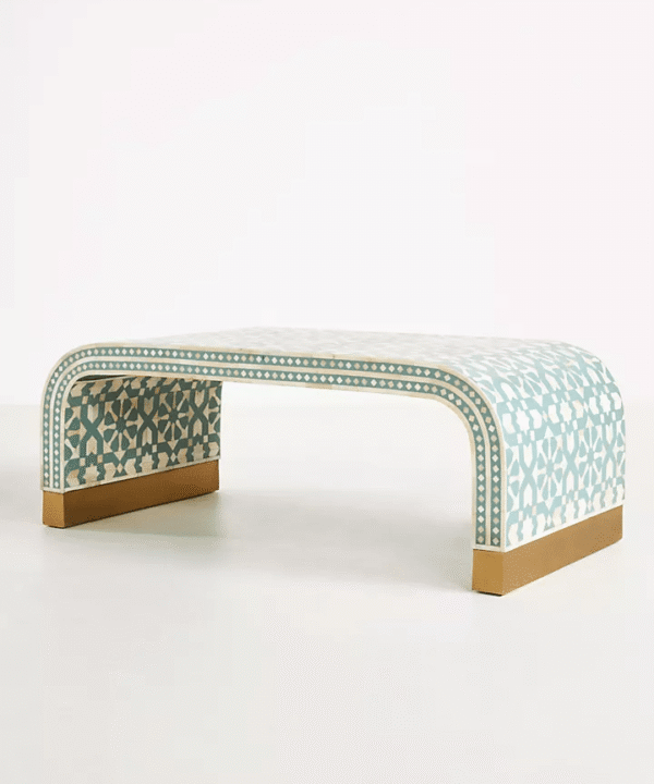 Moroccan Bone Inlay Waterfall Coffee Table