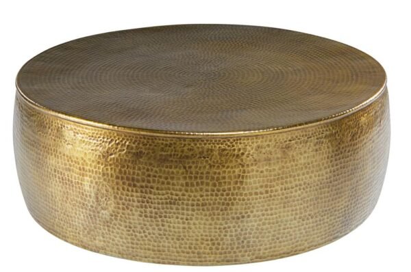 Gold Hammered Round Coffee Table