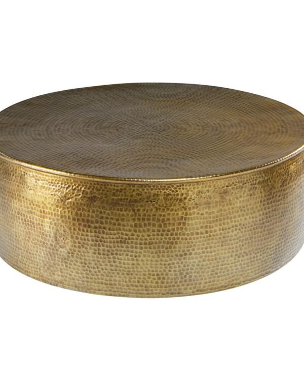 Gold Hammered Round Coffee Table