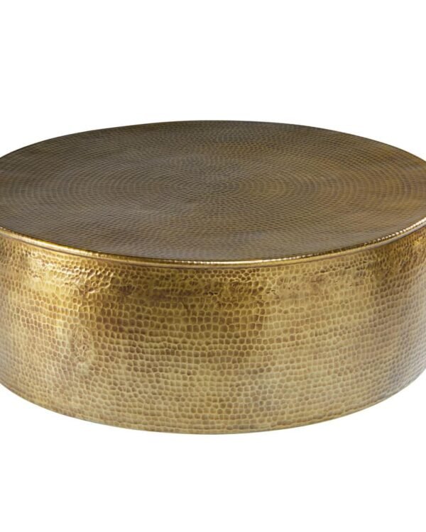Gold Hammered Round Coffee Table