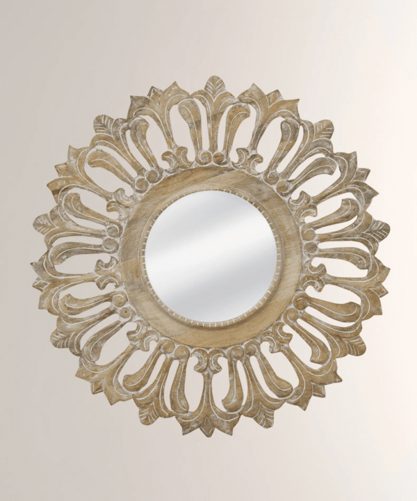 Handcarved Wooden Wall Mirror