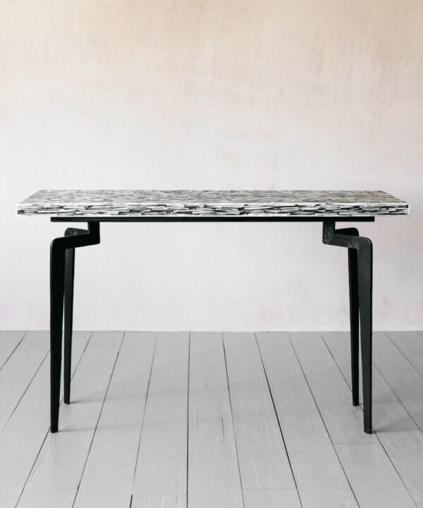 Modern Bone Inlay Console Black