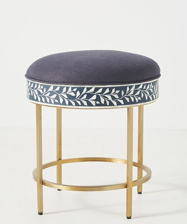 Floral Intertwine Bone Inlay Stool / Side table