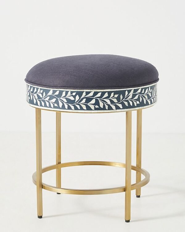 Floral Intertwine Bone Inlay Stool / Side table