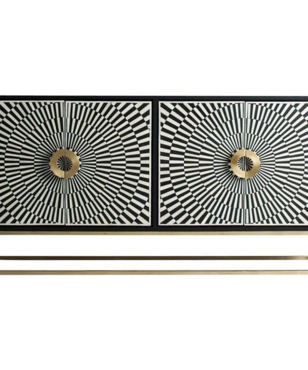 Isabella Bone Inlay Sideboard in Black and White