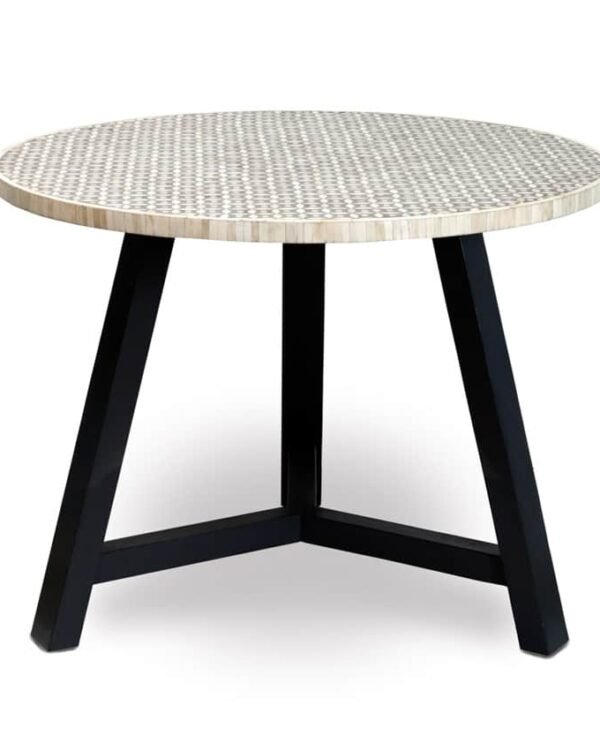 Bone Inlay Dining Table Geometric Grey 2