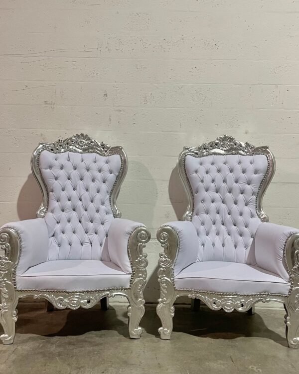 Vintage German Silver Throne Chair