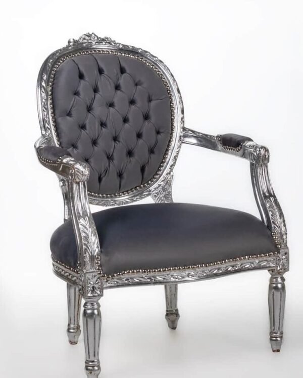 French Style Vintage German Silver Chair