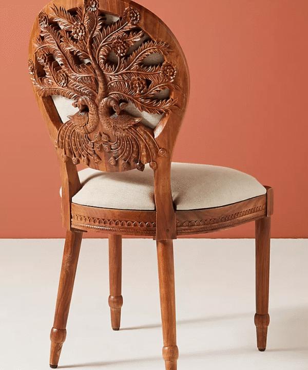 Handcarved Peacock Dining Chair