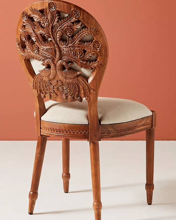 Handcarved Peacock Dining Chair