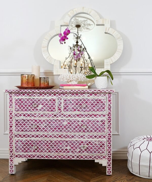 Bone Inlay Chest of 4 Drawers Marrakech Dyed