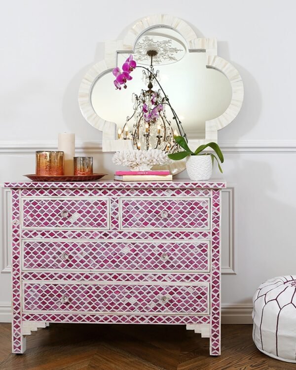 Bone Inlay Chest of 4 Drawers Marrakech Dyed