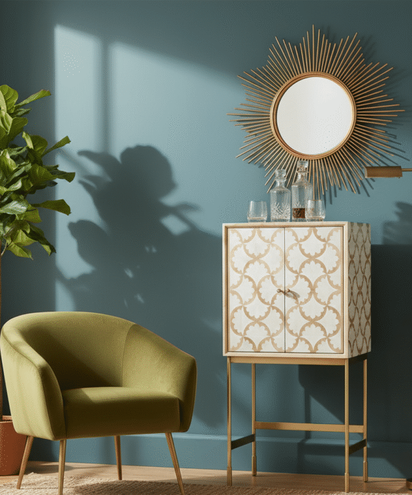 Rukaya Bone Inlay Bar Cabinet