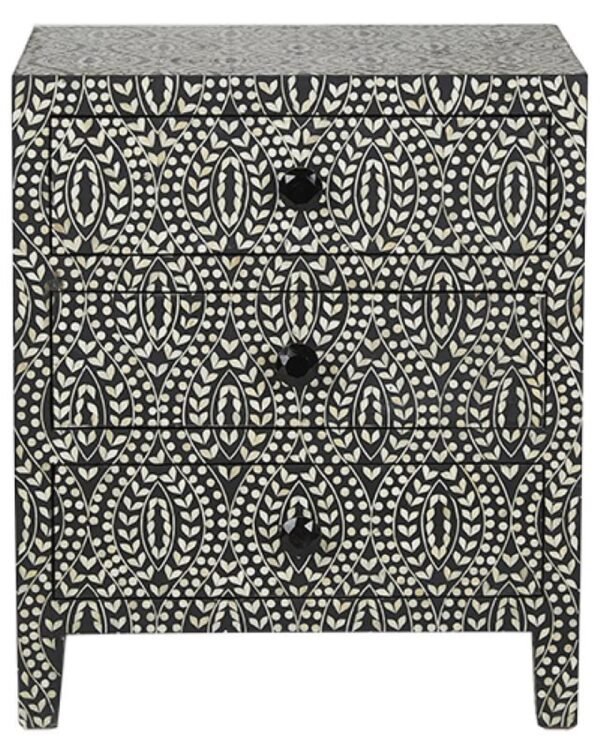 Hearts Bone Inlay Bedside