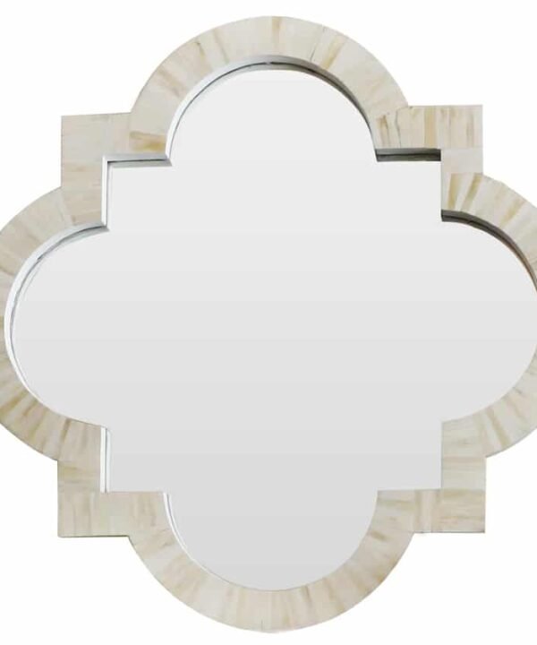 Quatrefoil Bone Inlay Mirror