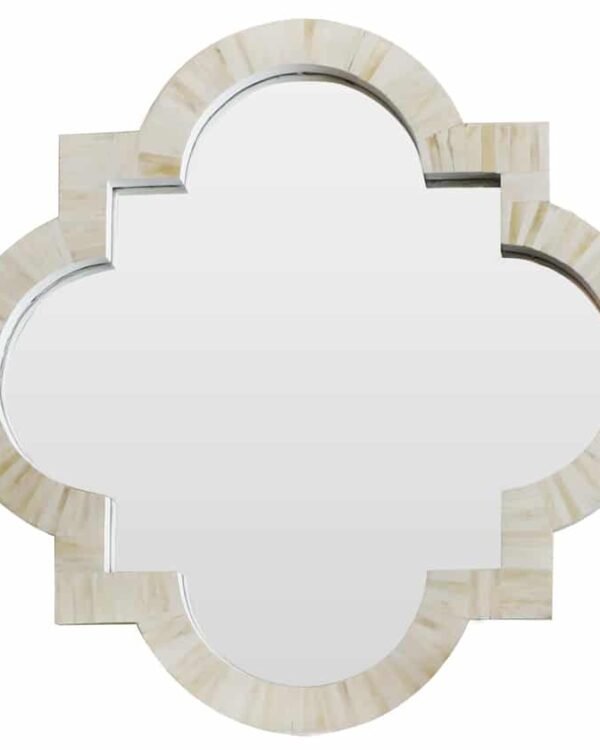 Quatrefoil Bone Inlay Mirror